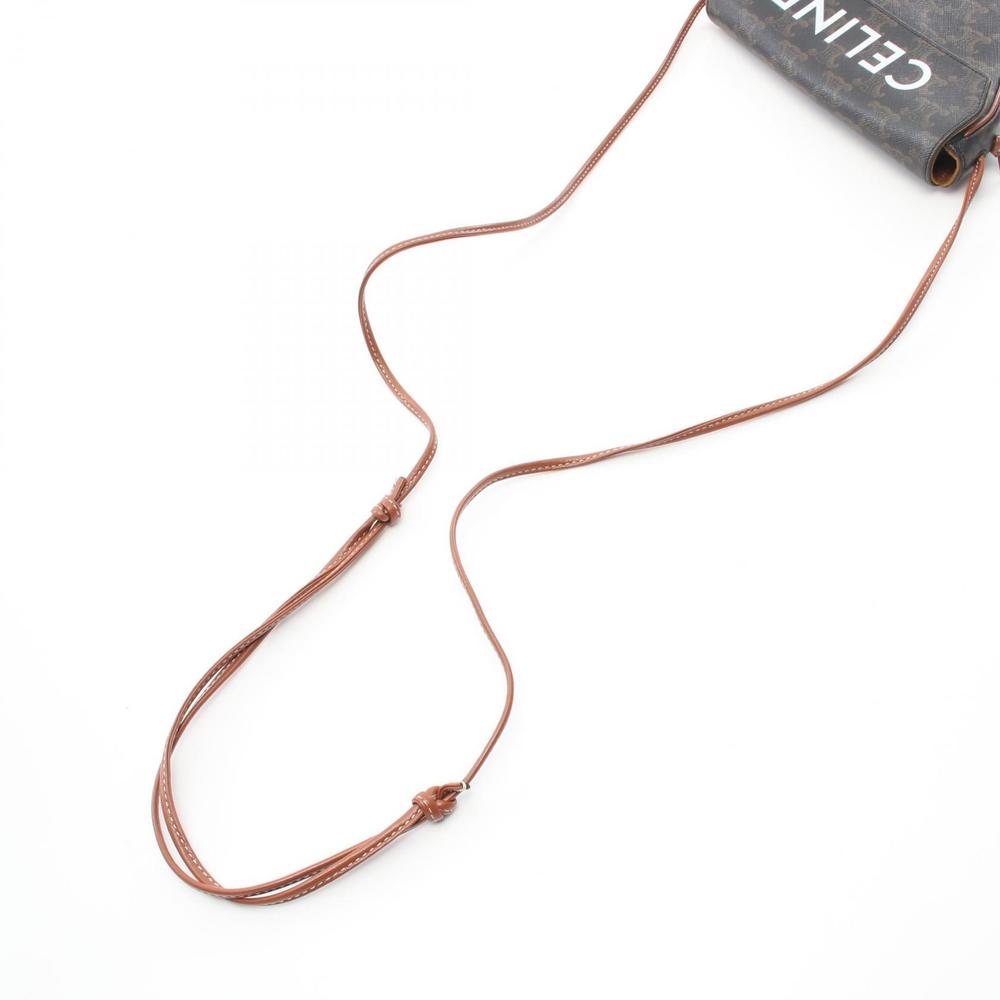 Celine Triomphe Triangle Canvas Shoulder Bag Blac… - image 5